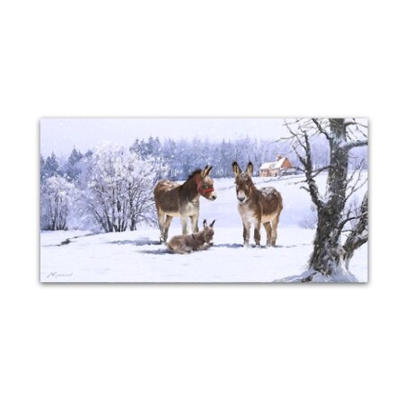 The Macneil Studio 'Donkeys In Snow' Canvas Art,24x47